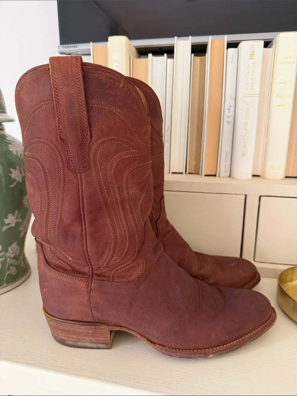 Tecovas Cartwright Tan Leather Western Boots size 8 men’s
